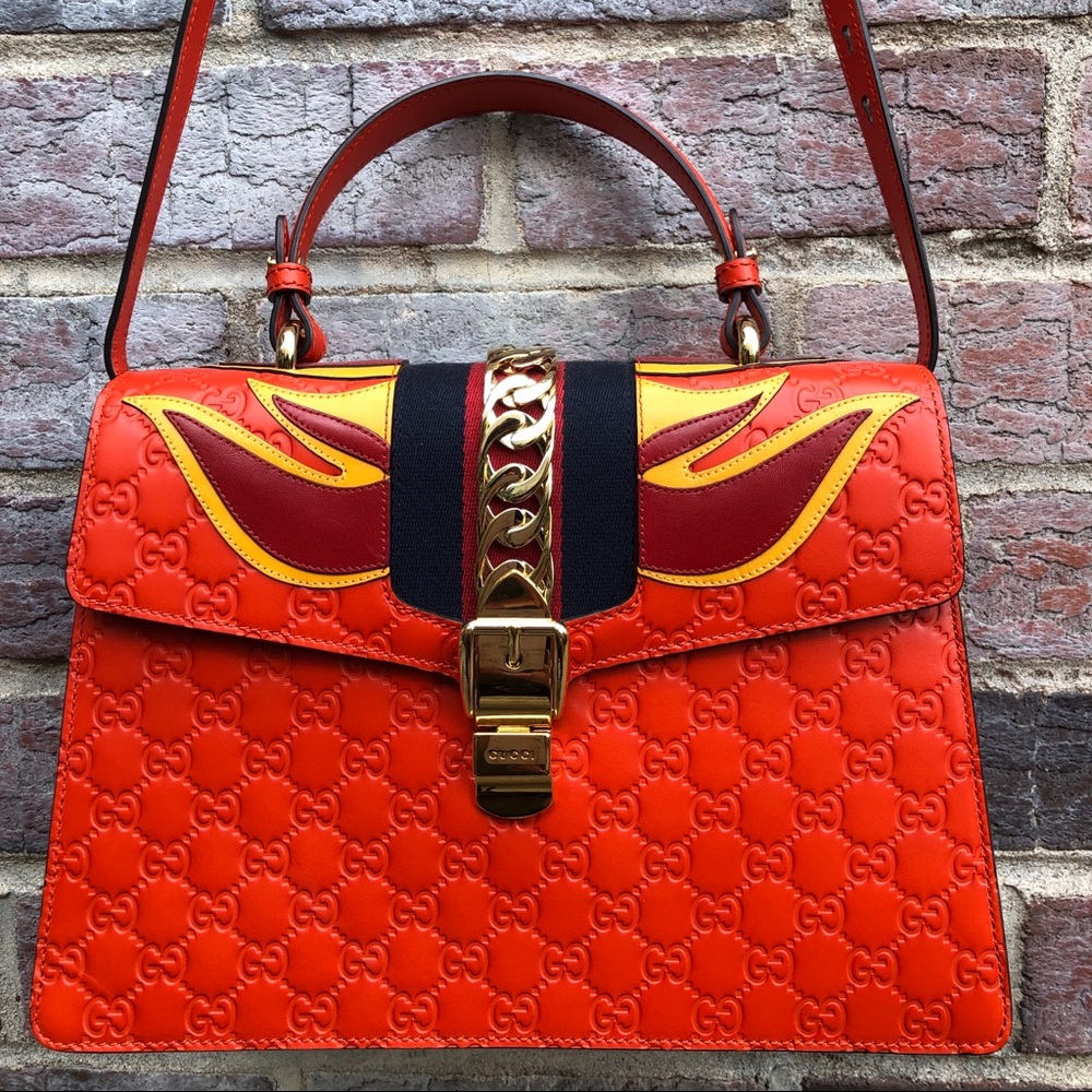 Gucci Sylvie Tote Rare Color Flames Edition - Picture 4 of 8
